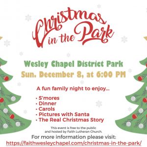 Faith Lutheran Church Christmas in the Park at Wesley Chapel District Park