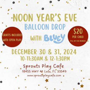 Sprouts Play Cafe Noon Year’s Eve Balloon Drop with Bluey