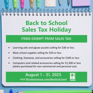 Florida Back to School Sales Tax Holiday