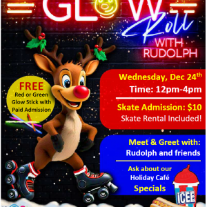 Skate World Christmas Eve Glow Roll Skate with Rudolph