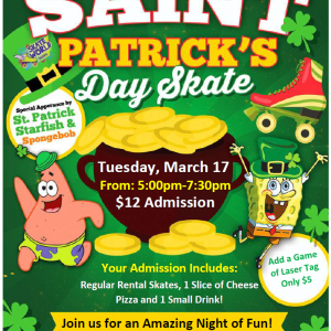 SkateWorld Tampa Dinner with SpongeBob and Patrick