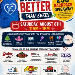 Kia of Wesley Chapel Kia for a Cause Back to School Bike and Backpack Giveaway