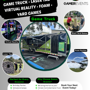 Gamer Events – Mobile Game Truck, Laser Tag, VR & Foam Parties
